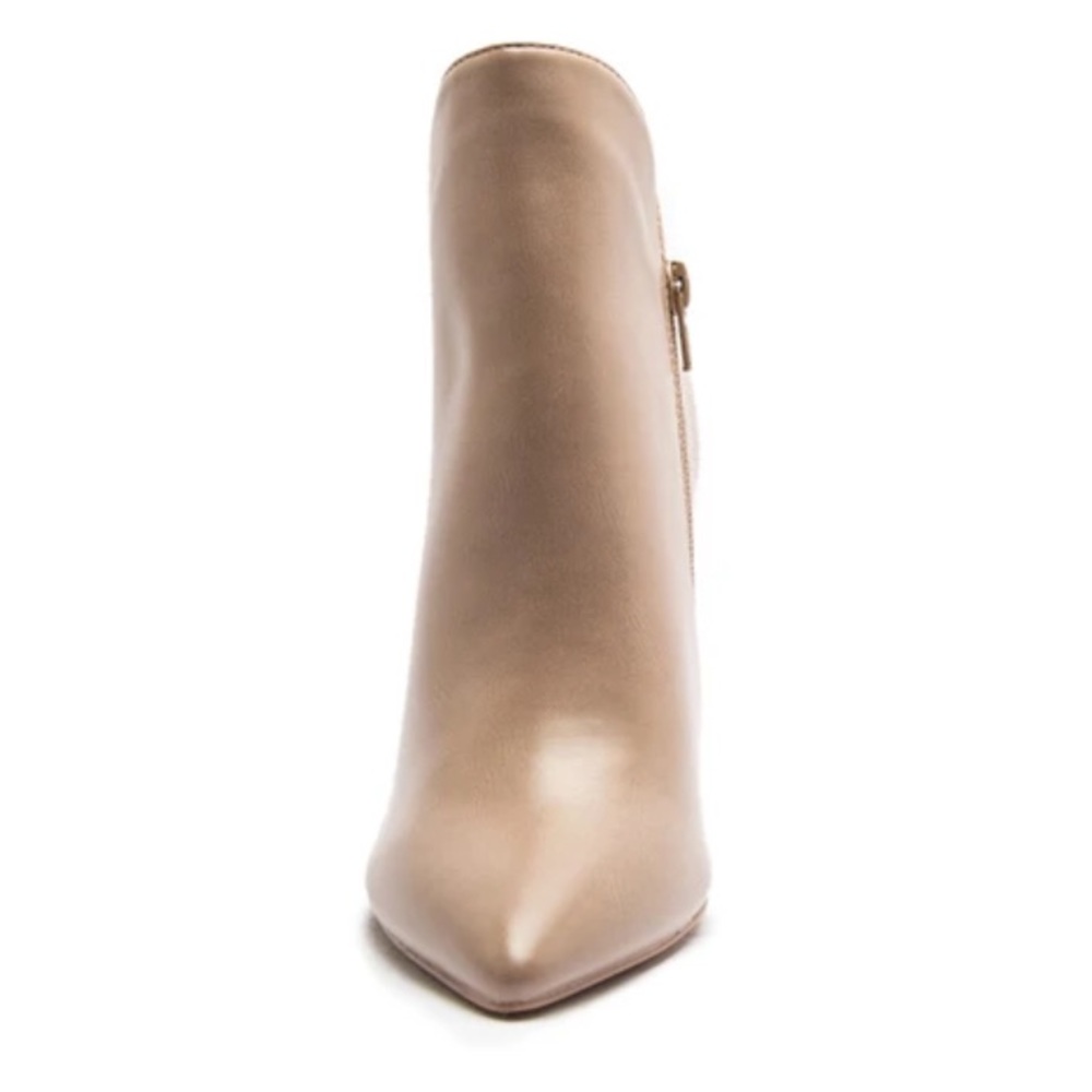 Qupid Signal Taupe Textured Chunky Heel Bootie - Picture 6 of 7